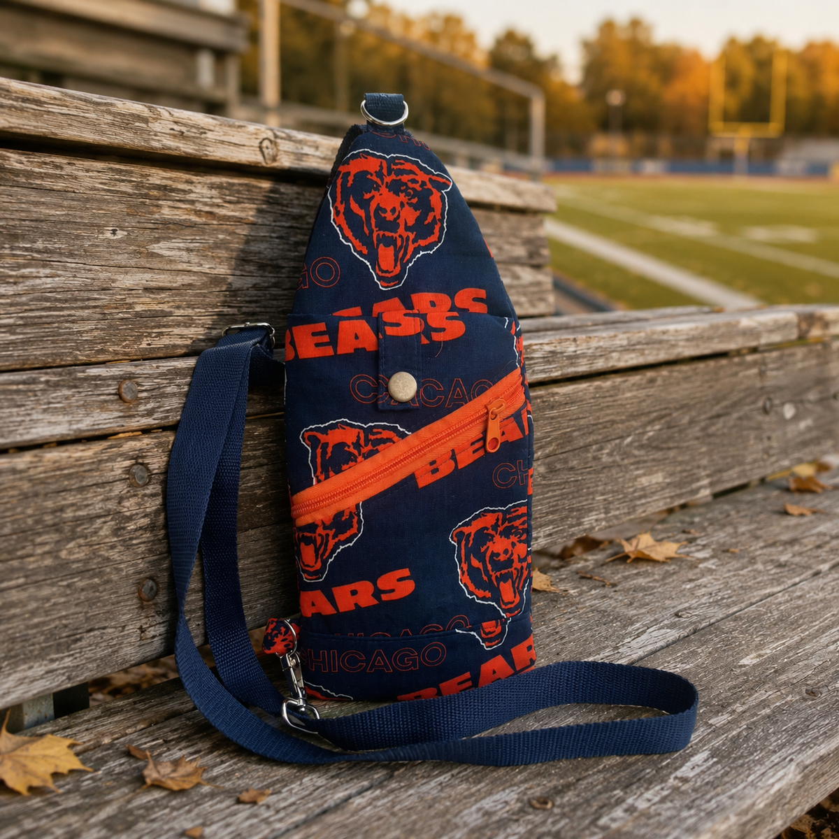 Navy & Orange Gameday Sling Crossbody Bag – Handmade