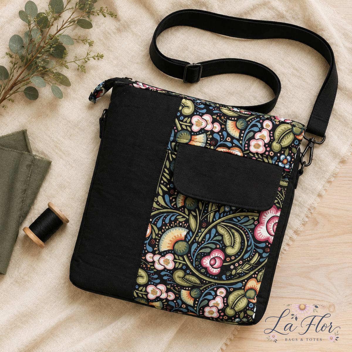 Black & Paisley One-of-a-Kind Marina Tote