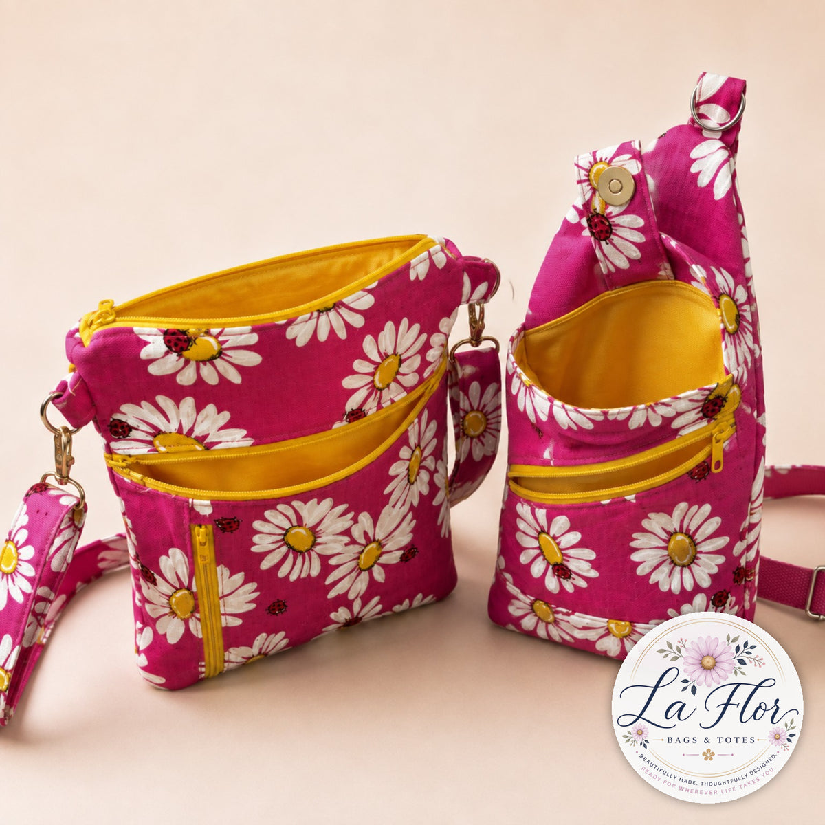 Daisy Bug Duo – One-of-a-Kind Handmade Sling & Crossbody Bags