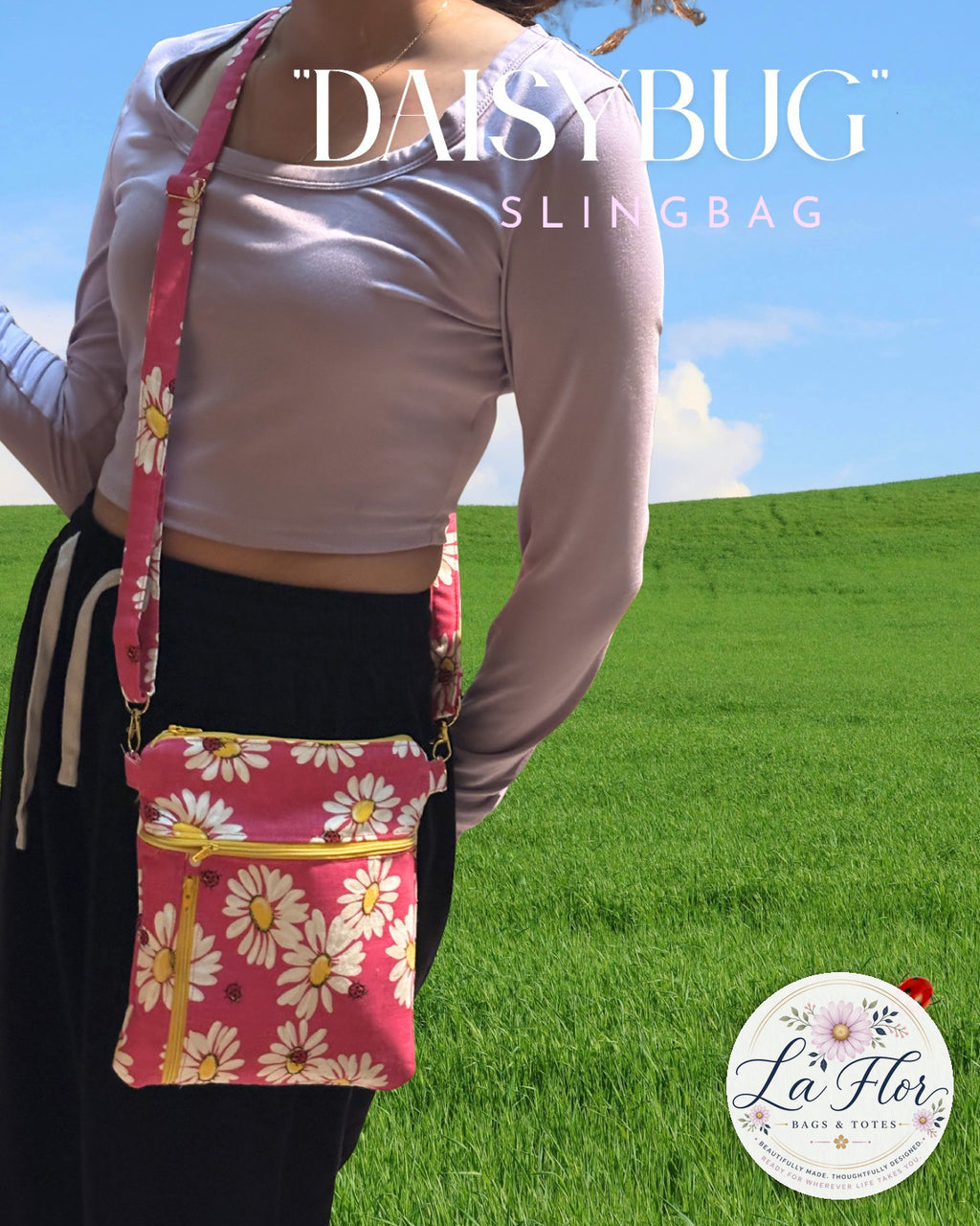 Daisy Bug Duo – One-of-a-Kind Handmade Sling & Crossbody Bags