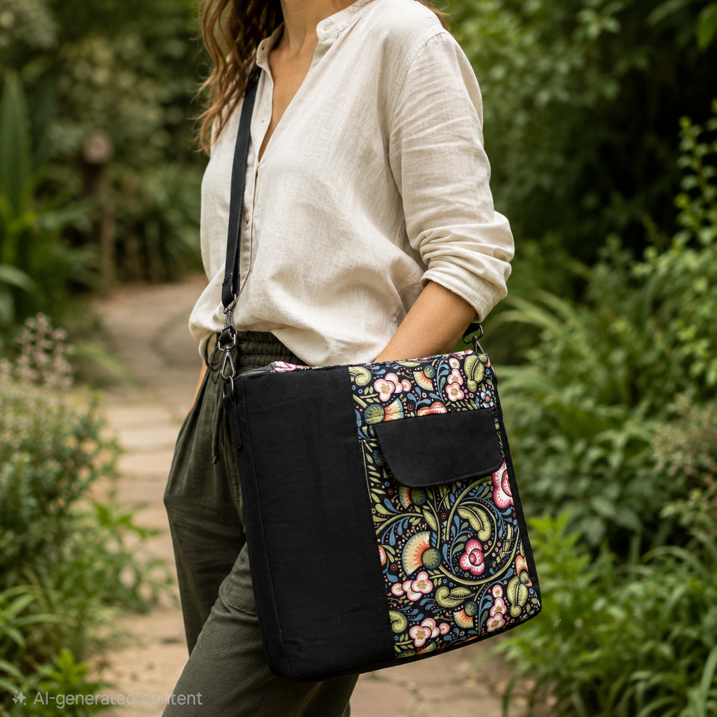 Black & Paisley One-of-a-Kind Marina Tote